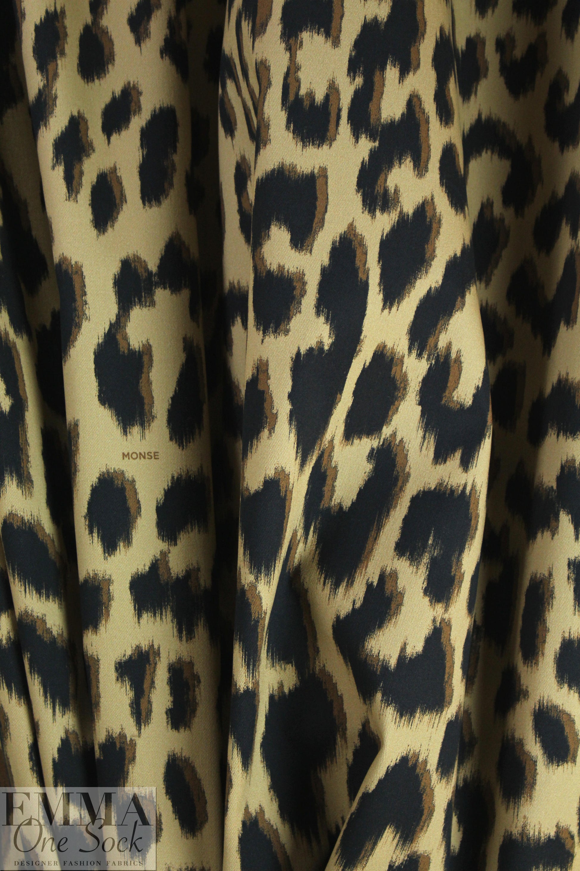 M0NSE stylized animal print signed cotton stretch twill