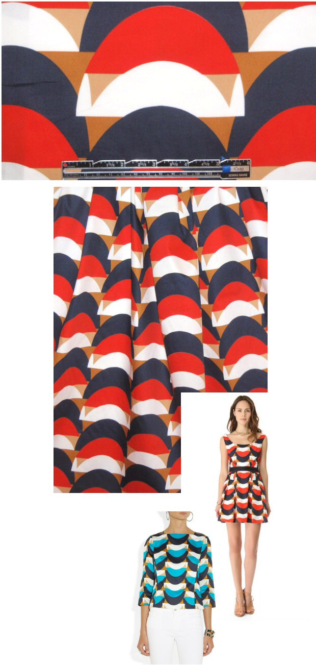 Mi11y mod graphic print cotton woven - navy/red