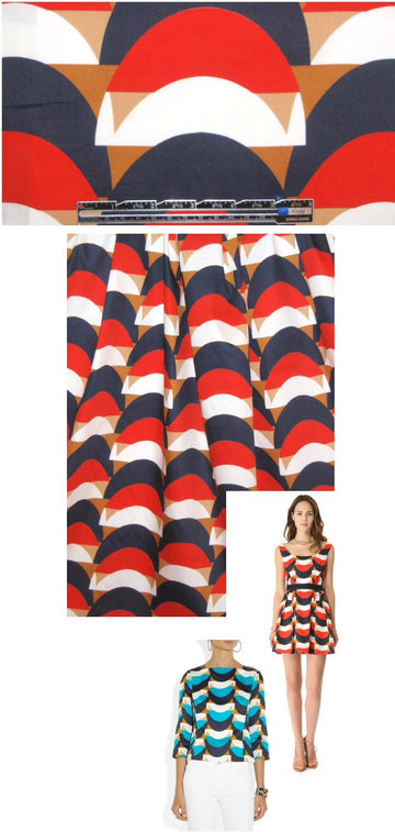 Mi11y mod graphic print cotton woven - navy/red