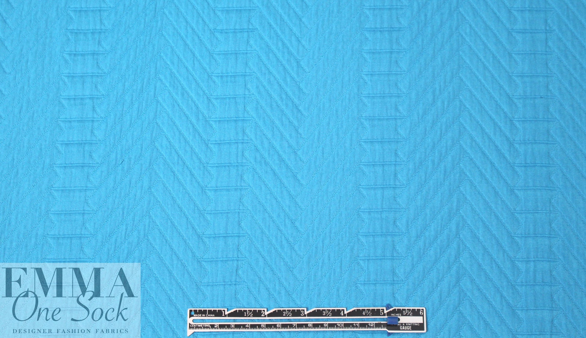 Italian cotton matelasse' jacquard - turquoise 1.375 yd