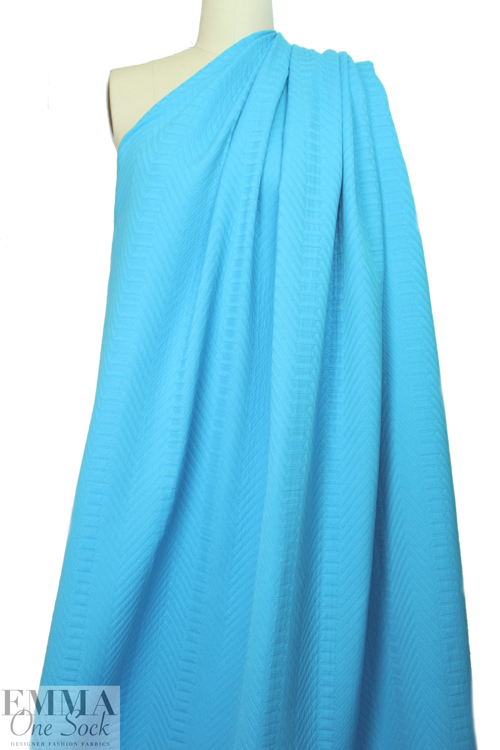 Italian cotton matelasse' jacquard - turquoise