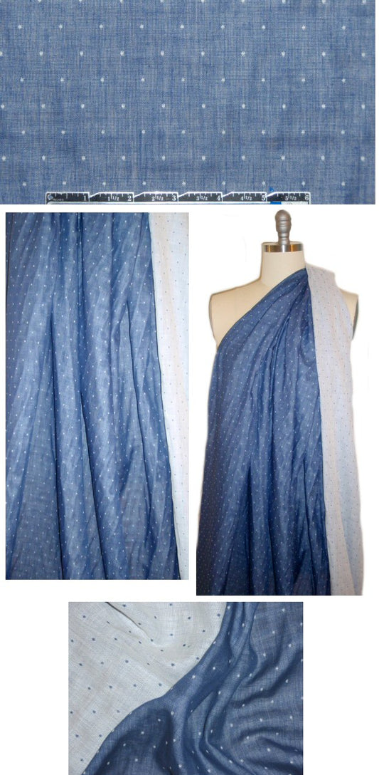 organic cotton double gauze - denim dots