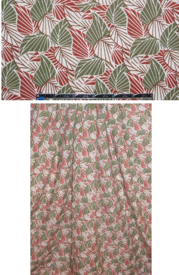 organic cotton printed lawn - leafy graphic