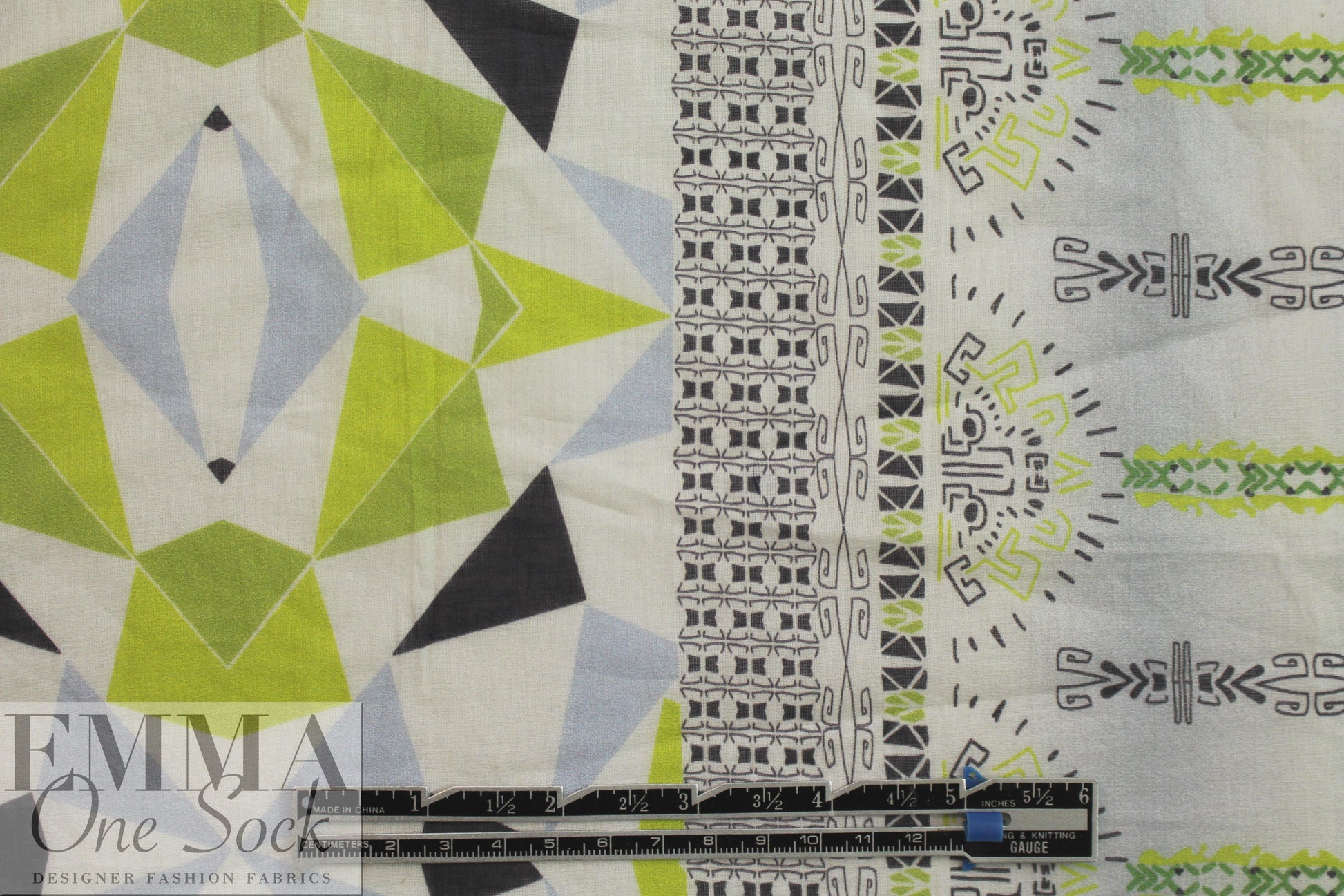 Peter C0hen deco graphic border cotton voile