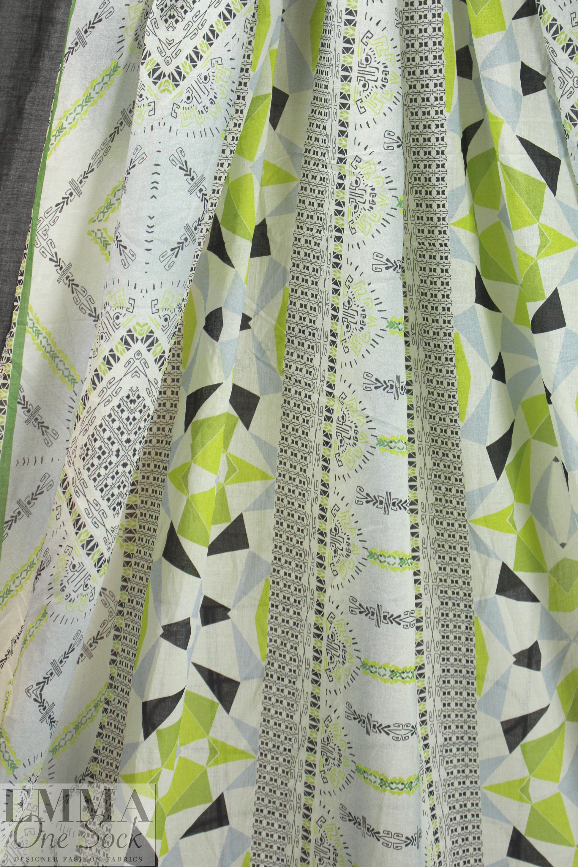 Peter C0hen deco graphic border cotton voile