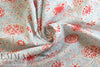 NY designer deco floral cotton poplin - blue/watermelon 1.5 yds