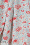 NY designer deco floral cotton poplin - blue/watermelon 1.5 yds