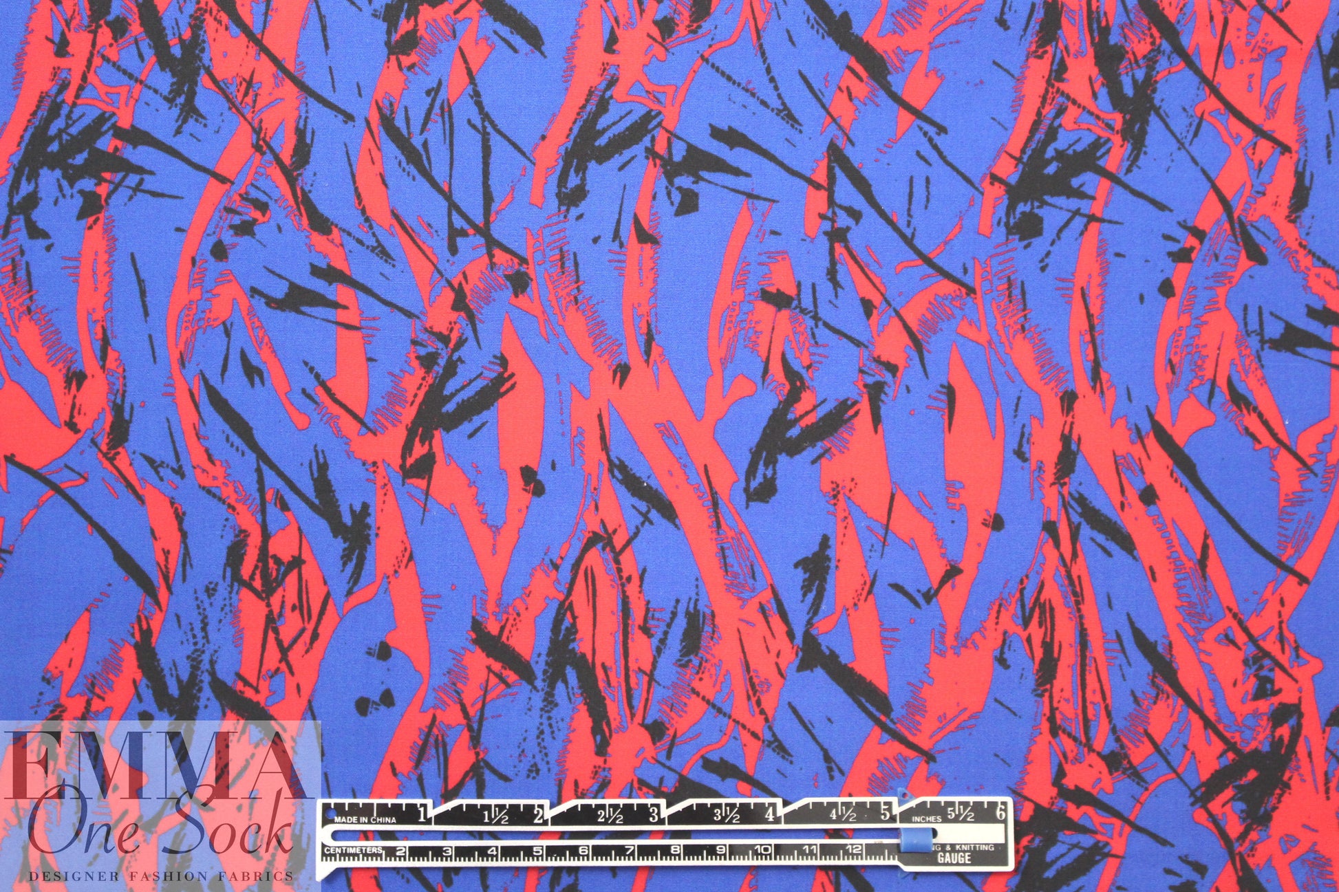 3.1 Phi11ip Lim blue/black/red abstract cotton woven