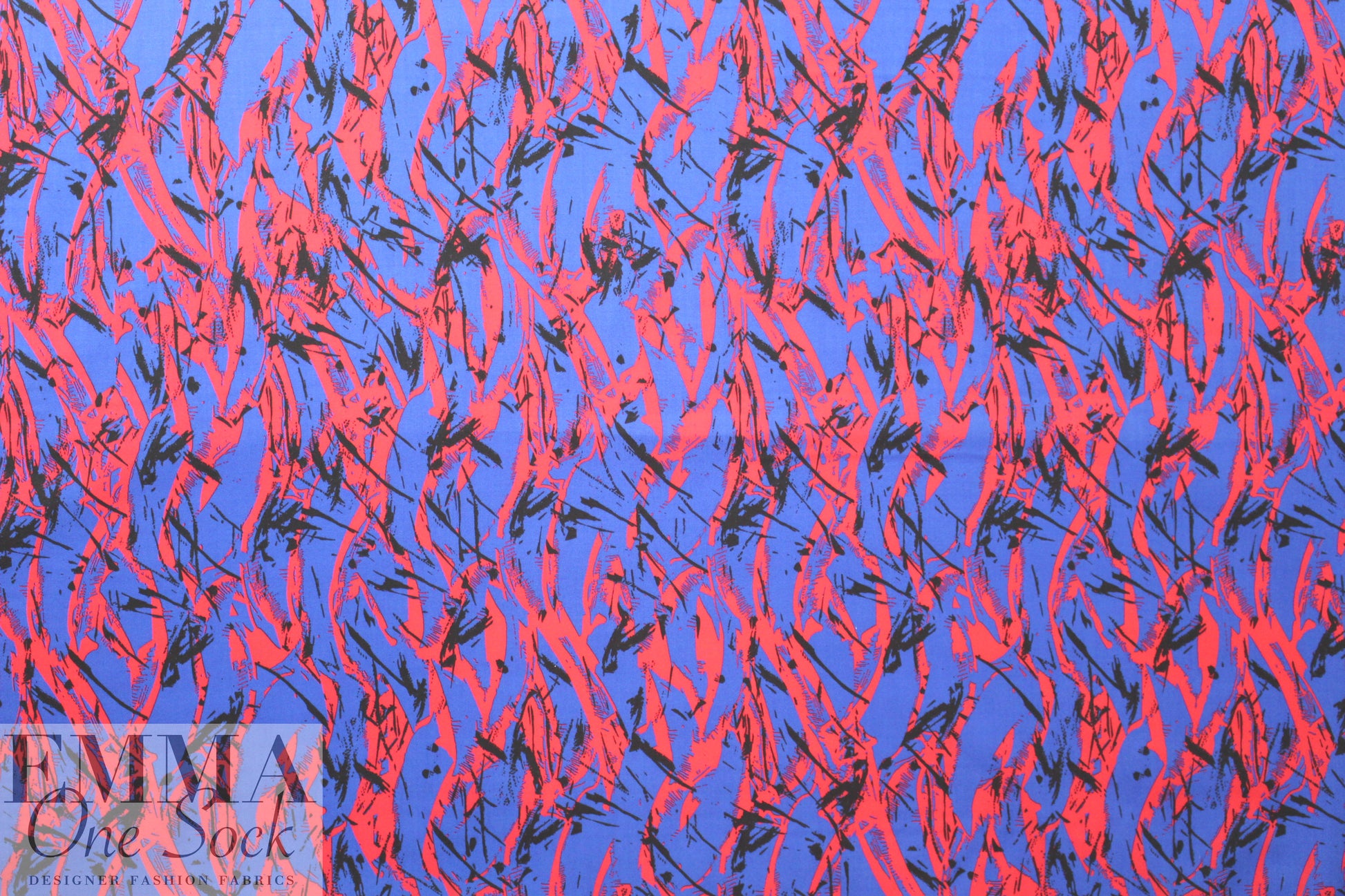 3.1 Phi11ip Lim blue/black/red abstract cotton woven