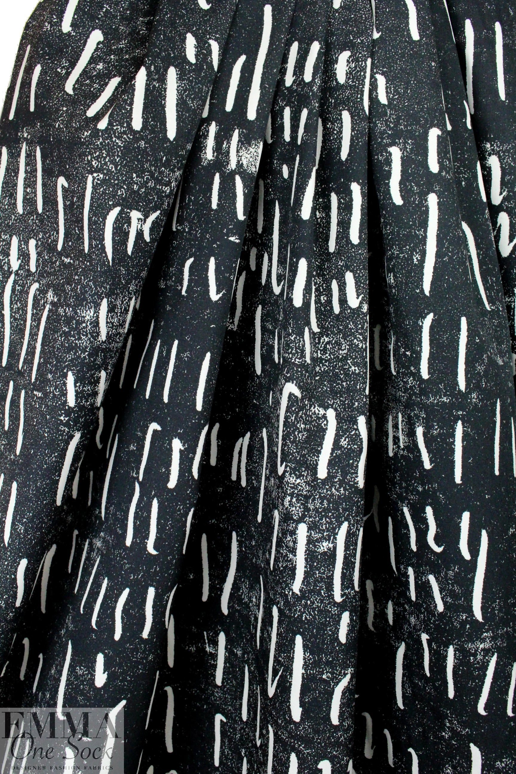Italian 'chalk mark' abstract cotton twill