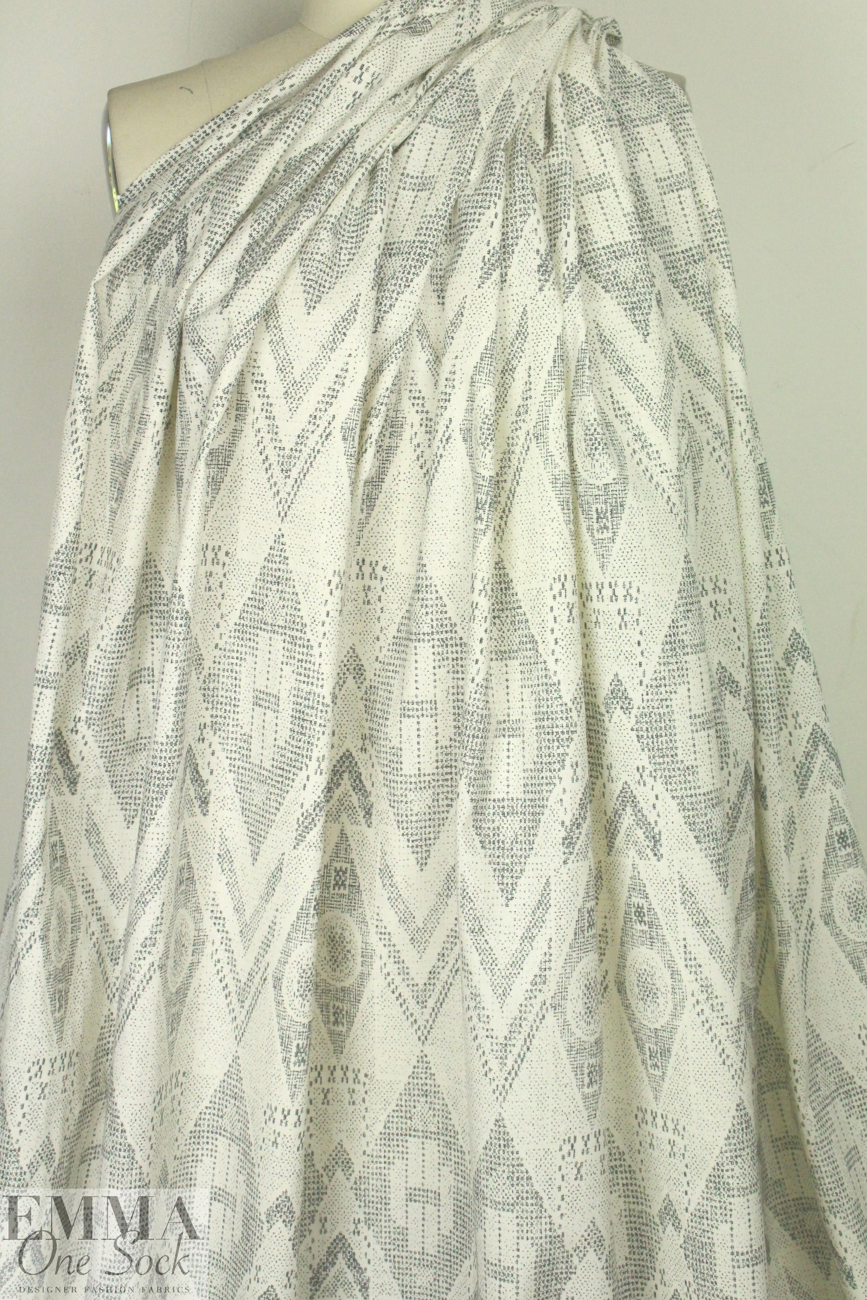 NY designer 'stitchery' printed cotton