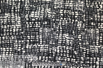 NY designer gray/black/white graphic cotton stretch woven 1.5 yds