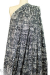 NY designer gray/black/white graphic cotton stretch woven