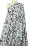 NY designer gray on white graphic cotton stretch woven .75 yds
