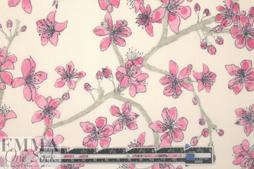 NY designer pink blossoms cotton lawn