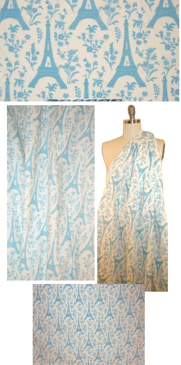 Bedhe@d Eiffel and flowers COTTON woven 2.125 yds
