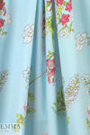 CA designer botanical drawings cotton satin shirting