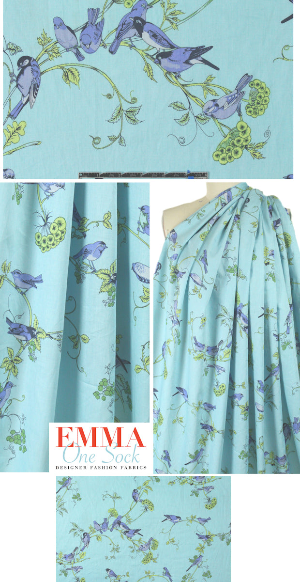 Bedhe@d birds and flowers 1.66 yds Minor Flaw