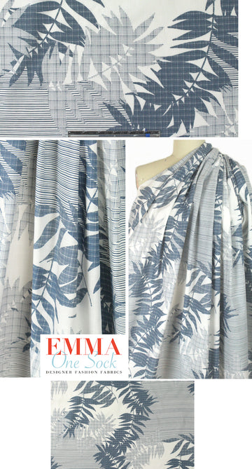 Reyn Sp00ner 'leafy silhouette' cotton shirting