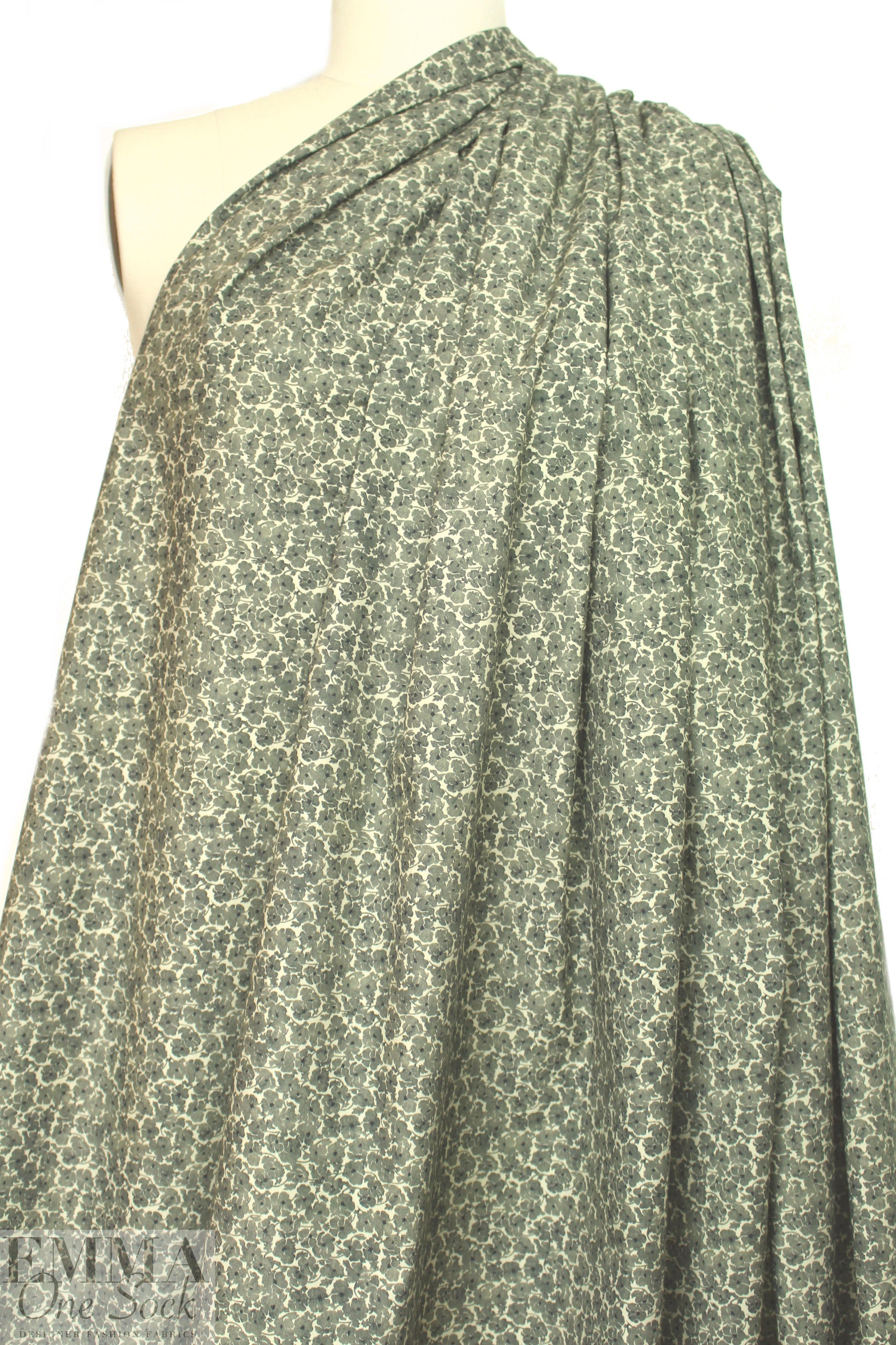 Italian loden mini floral cotton shirting