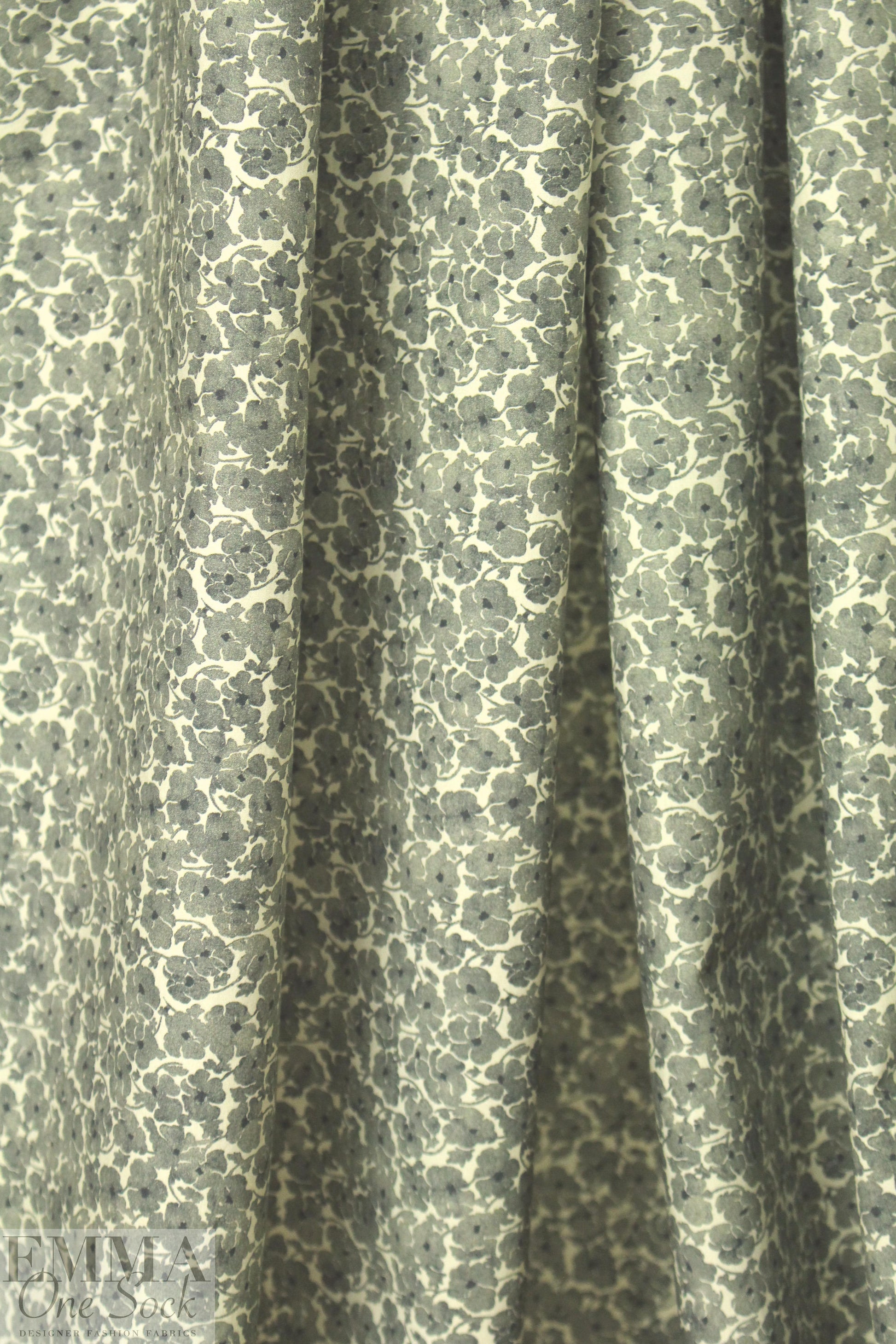 Italian loden mini floral cotton shirting