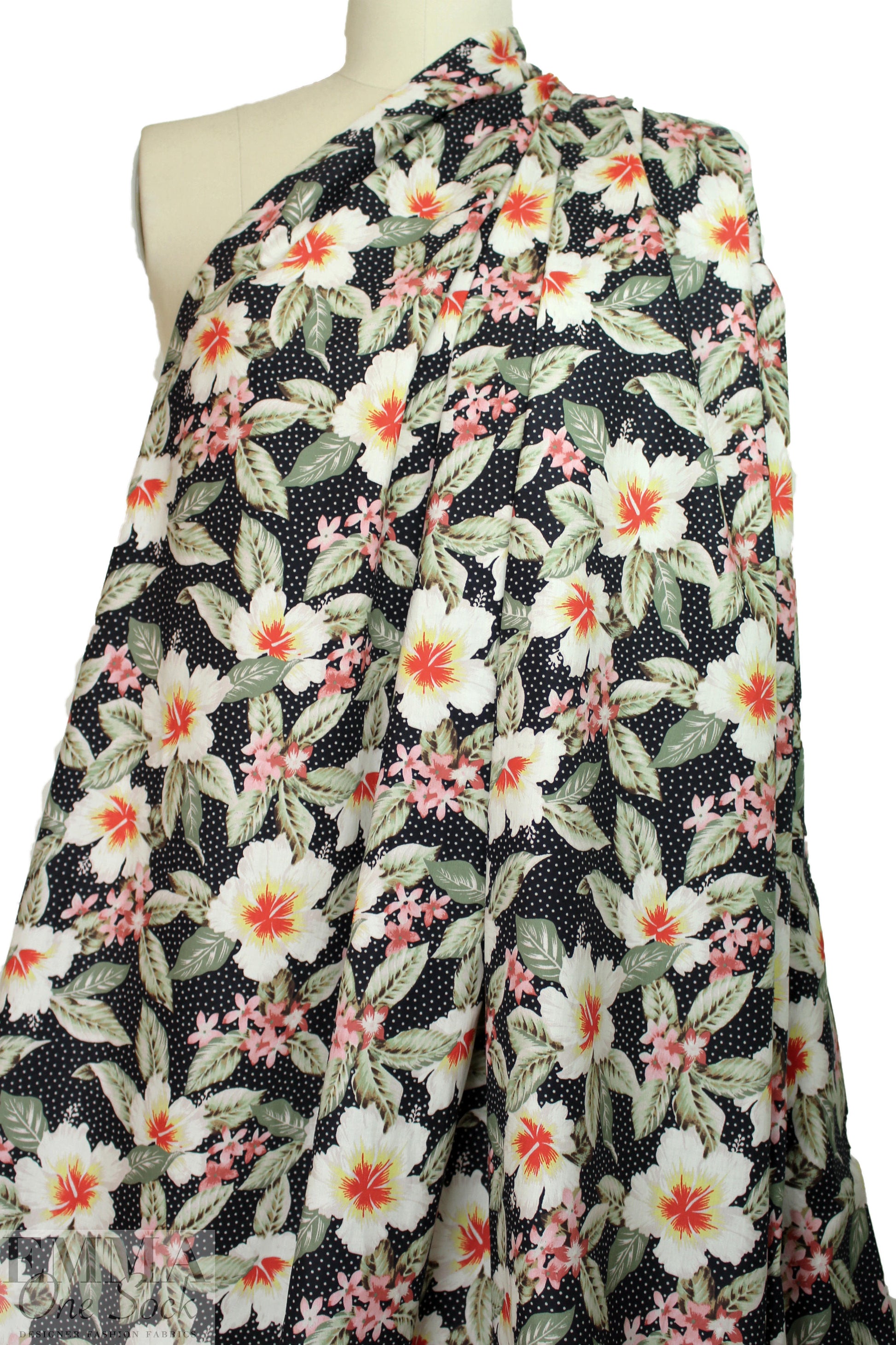 Rebecca Tay1or flowers 'n' dots cotton shirting