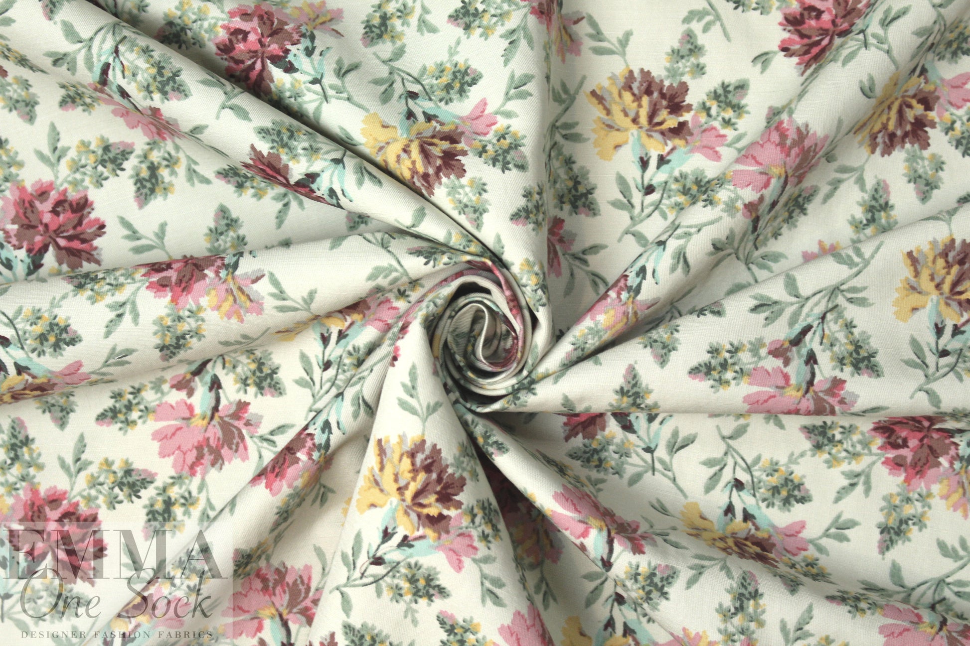Rebecca Tay1or vintage bouquets cotton shantung 1.75 yd
