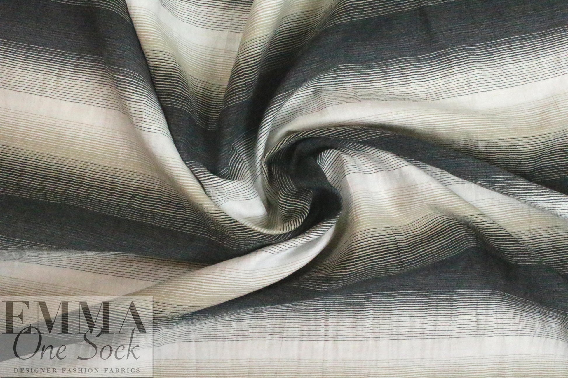 Italian cotton ombre' stripe woven - driftwood/gray