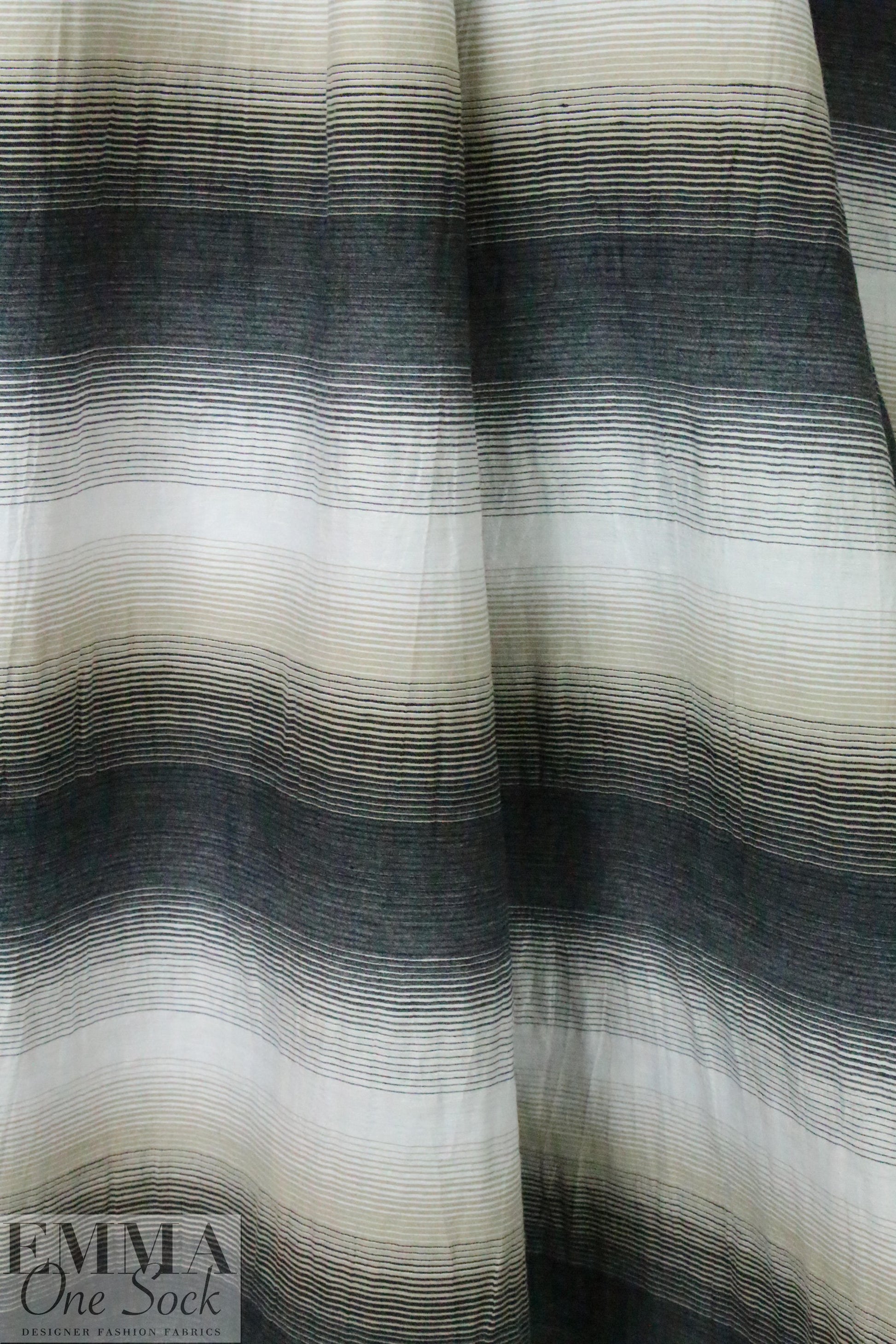 Italian cotton ombre' stripe woven - driftwood/gray