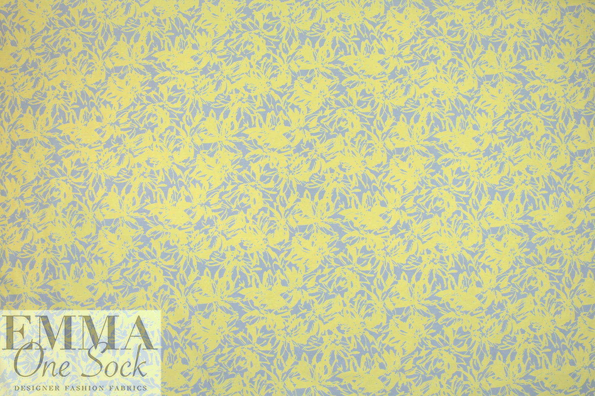 Italian cotton poplin - lemon/cool gray silhouette .5 yds