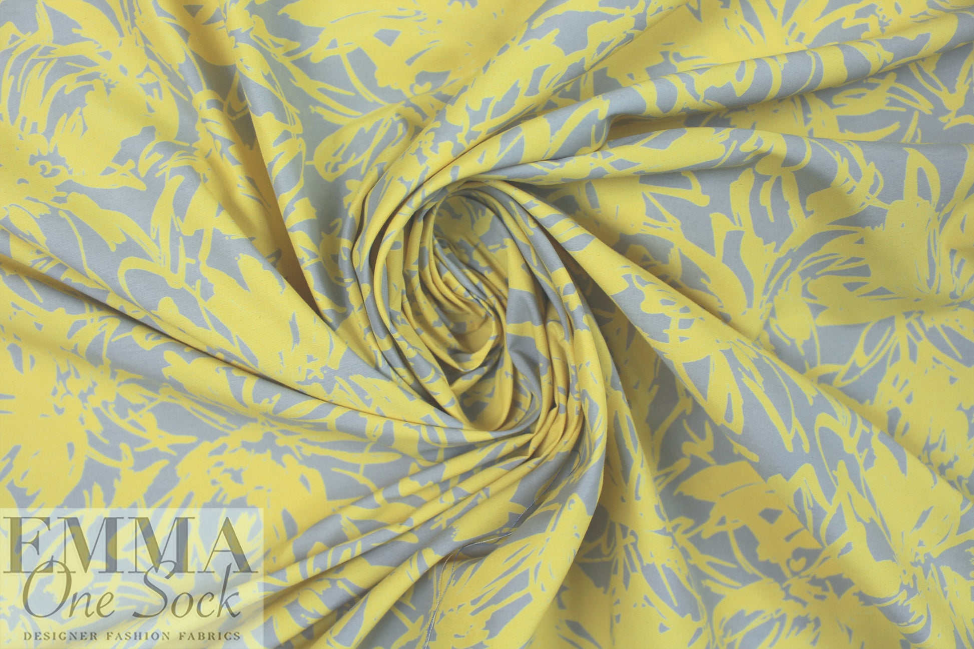 Italian cotton poplin - lemon/cool gray silhouette