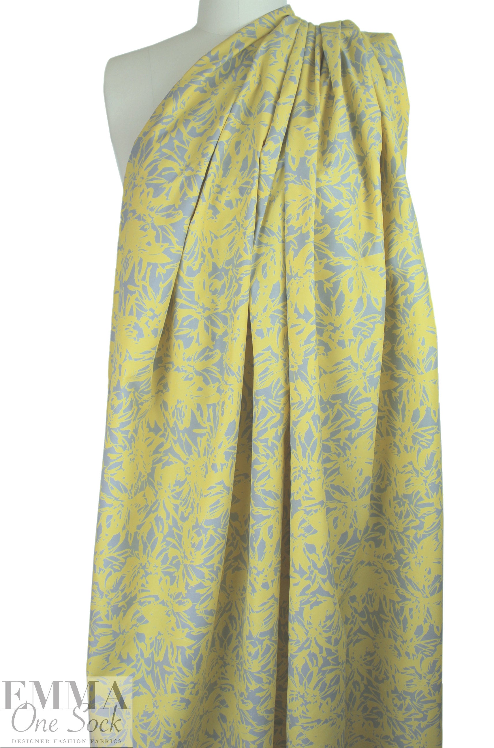 Italian cotton poplin - lemon/cool gray silhouette