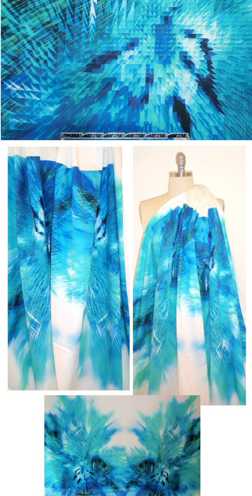 Tahari crystal fantasy panel stretch cotton twill