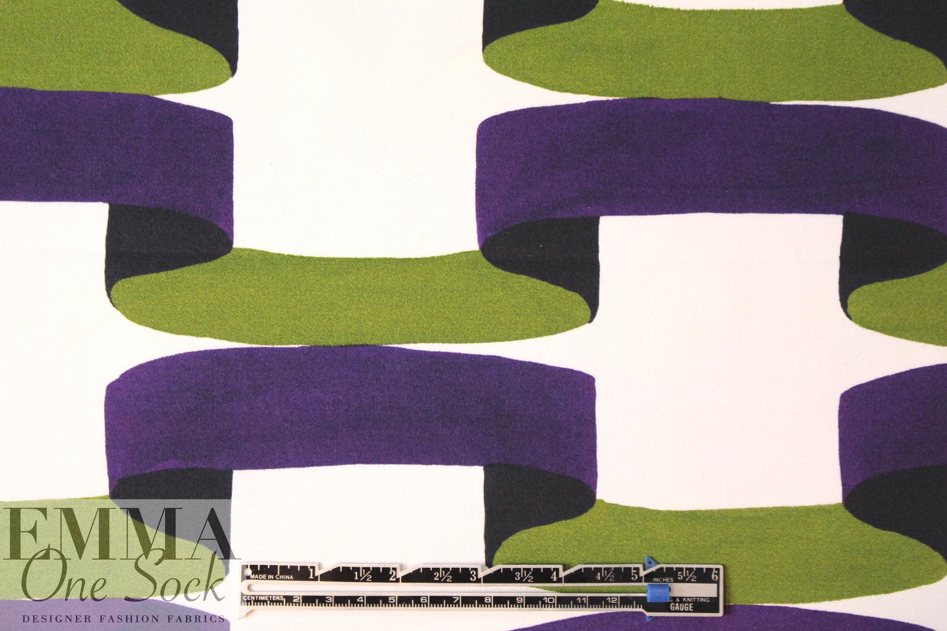 Italian bold ribbon graphic cotton sateen
