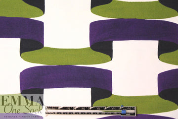 Italian bold ribbon graphic cotton sateen 1.625 yd