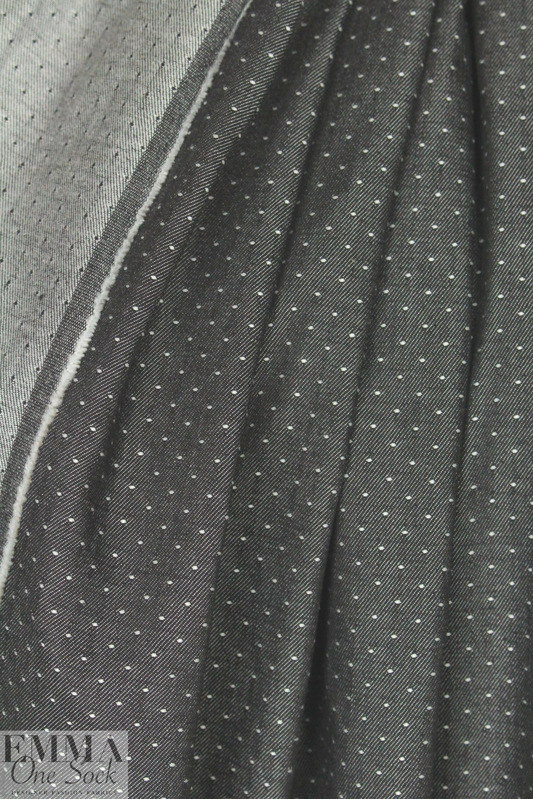 Zer0 + Maria Cornej0 jacquard dot cotton/viscose denim 1 yard