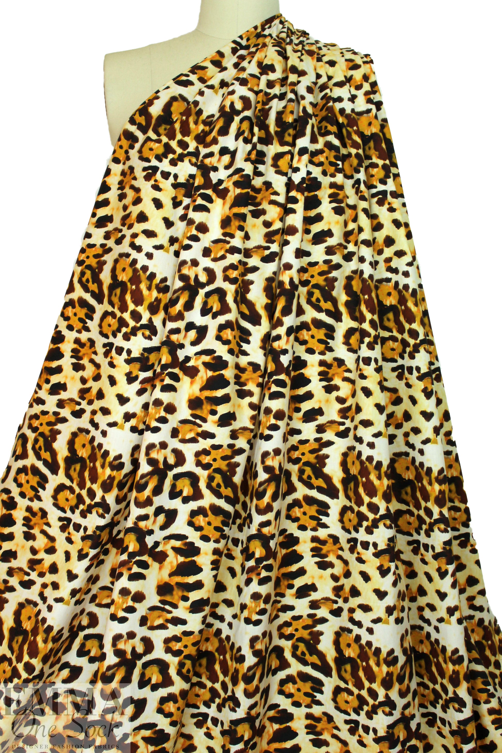 NY designer leopard print cotton shirting 1.625 yd