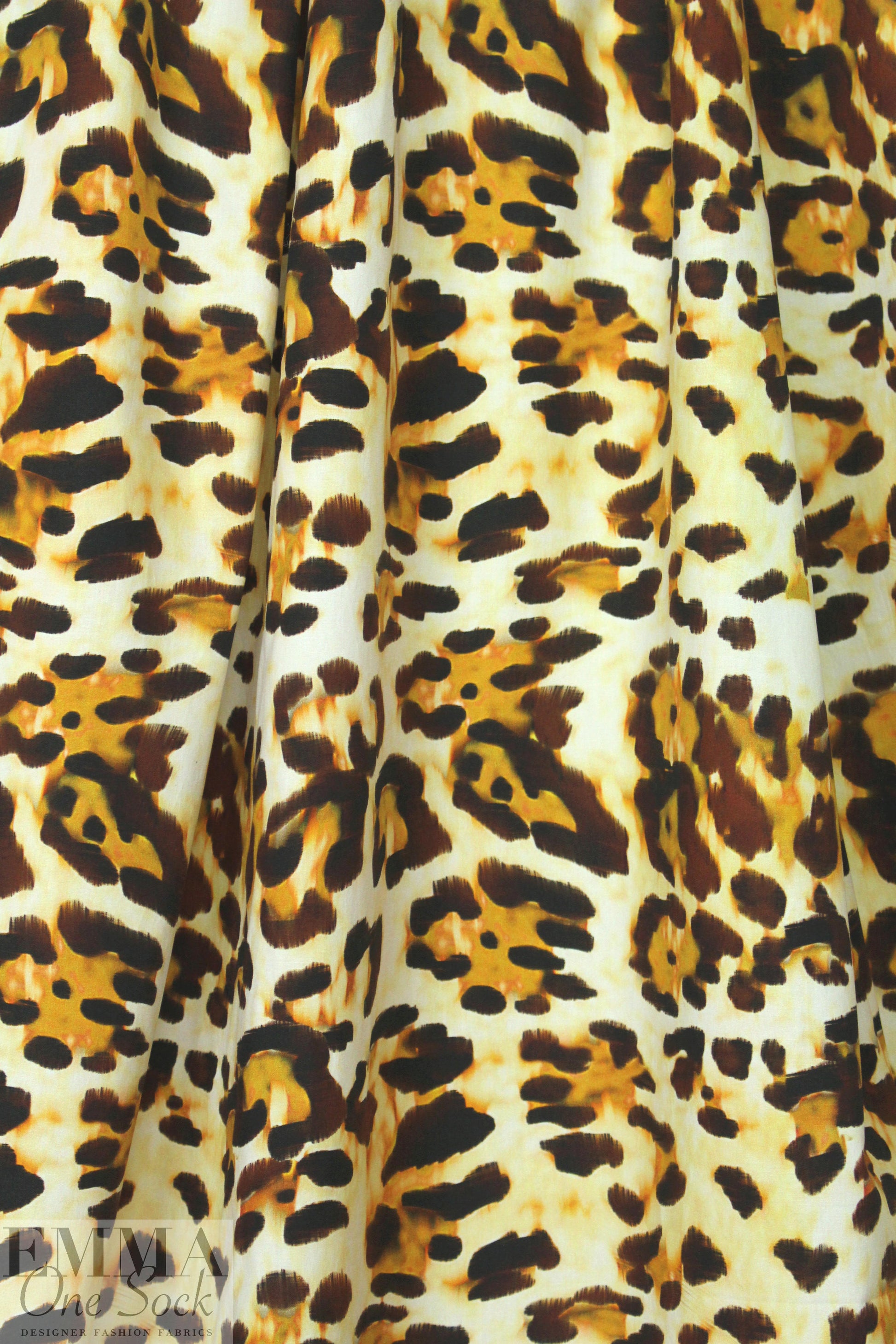NY designer leopard print cotton shirting 1.625 yd