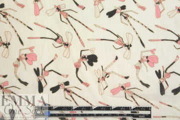 NY designer 'dancing ant-ics' cotton voile 1.75 yd