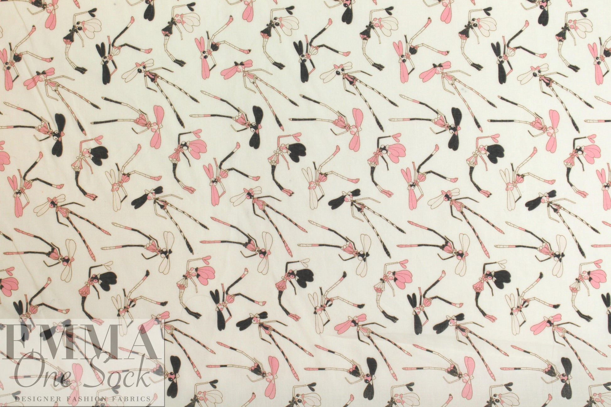 NY designer 'dancing ant-ics' cotton voile 1.66 yd