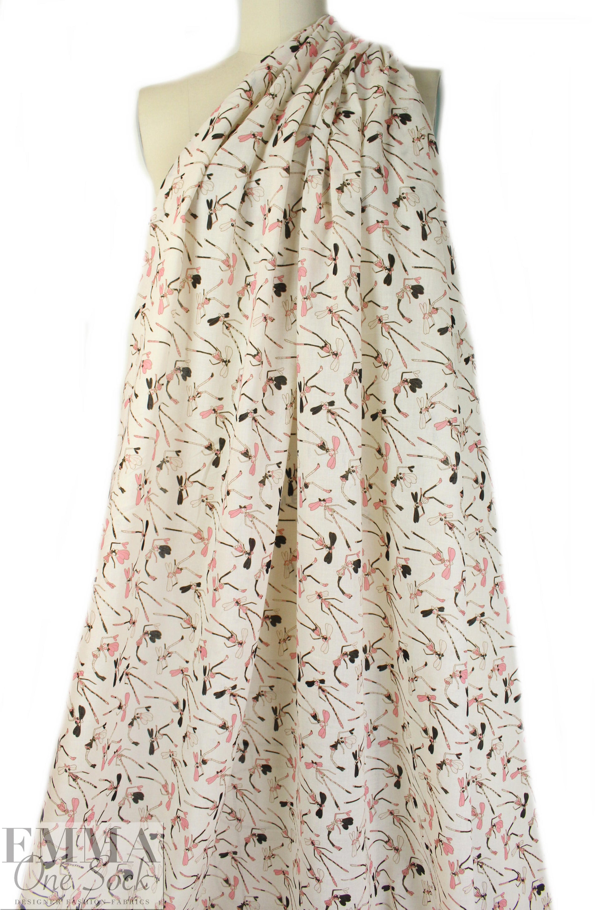 NY designer 'dancing ant-ics' cotton voile