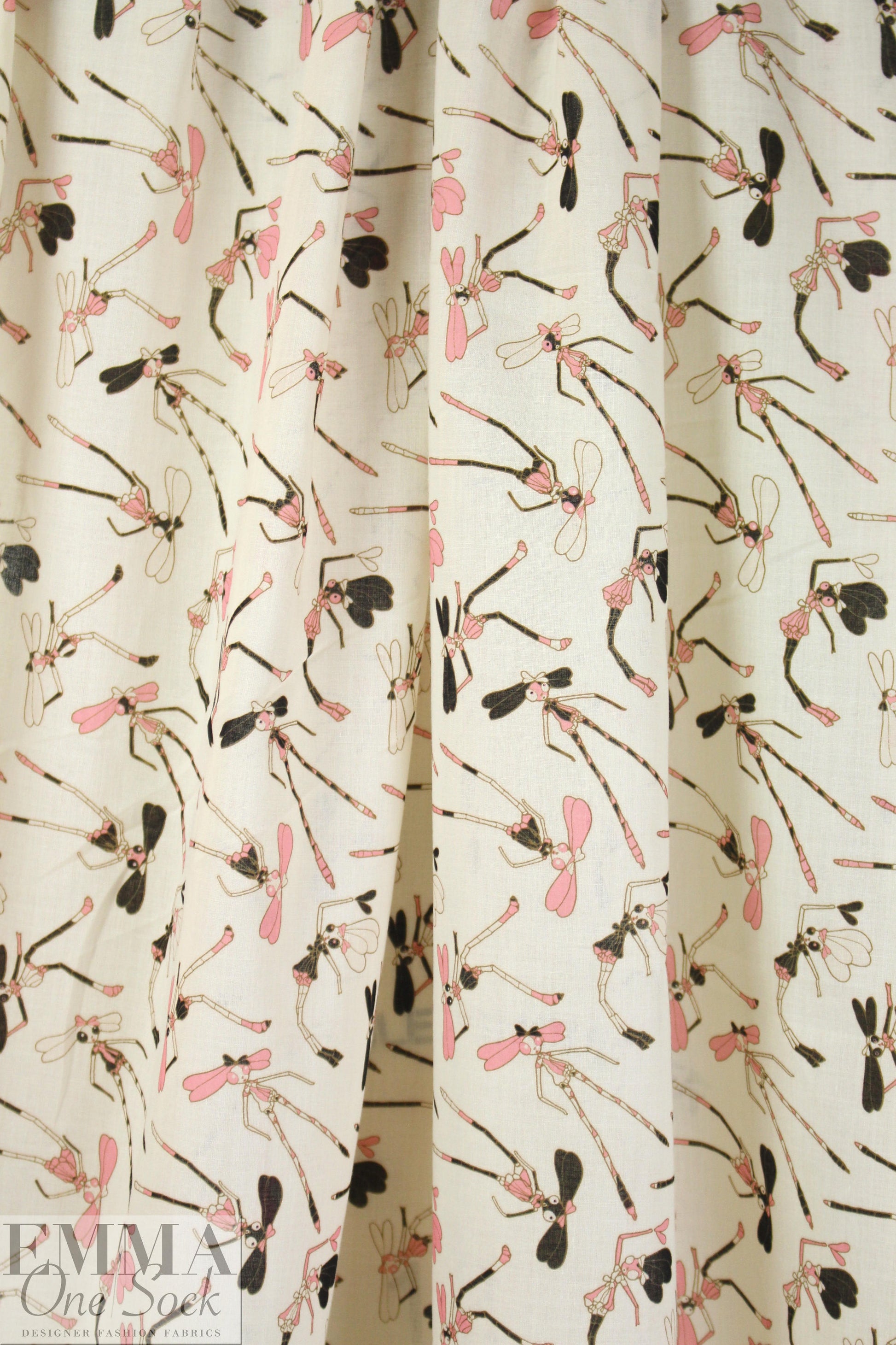 NY designer 'dancing ant-ics' cotton voile 1.75 yd