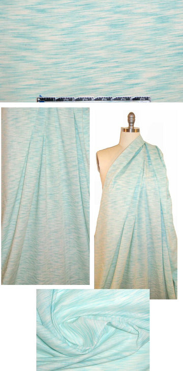 CA designer aqua/cream variegated cotton voile 1.625 yd