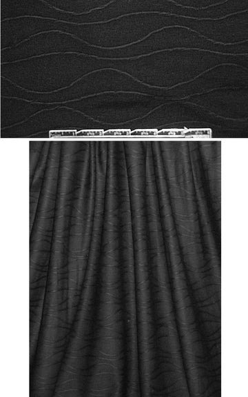 Sara Campbe11 black waves textured cotton knit 1.8 yds