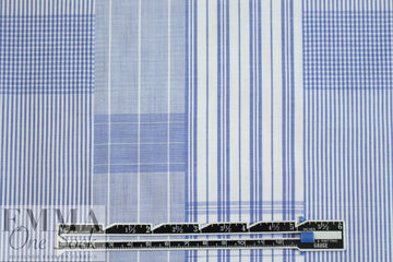 NY designer yarn-dyed blue patch cotton shirting .875 yds