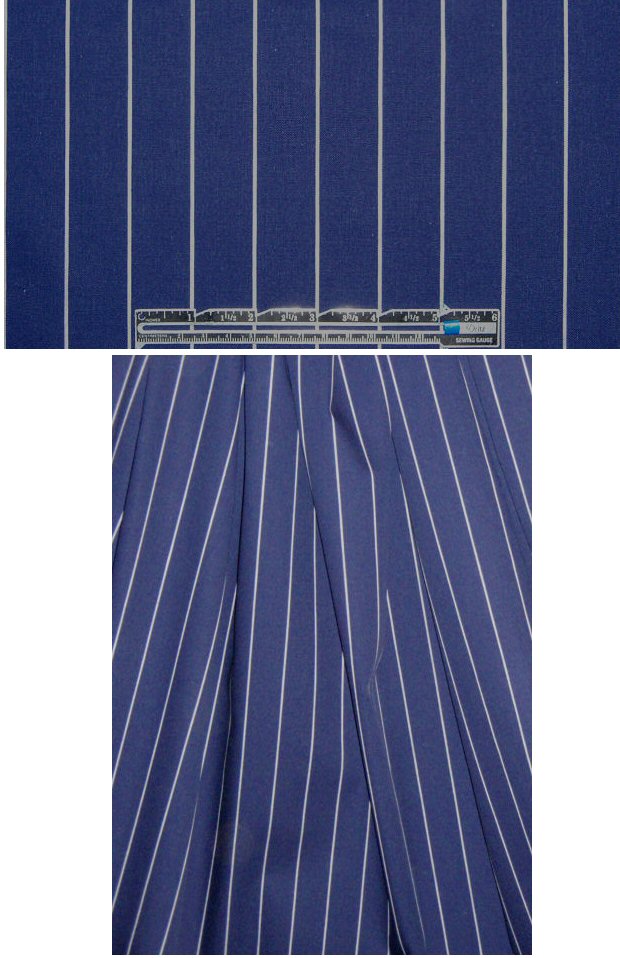 NY designer midnight/white stripe cotton twill 1.125 yds