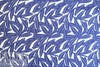 NY designer blue leaf print cotton woven