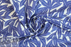 NY designer blue leaf print cotton woven 2.5 yds