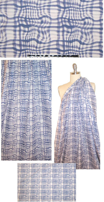 NY designer cotton wavy plaid 2.5 yds *Minor Flaw*