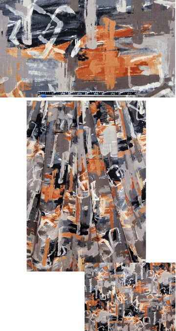 French brushstroke abstract stretch twill